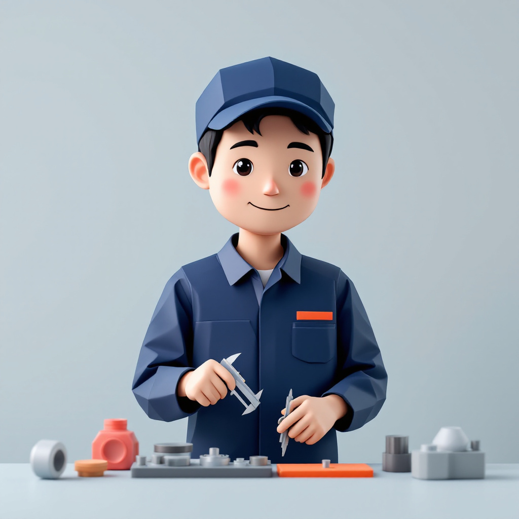 製造オペレーターのキャラクターイラスト